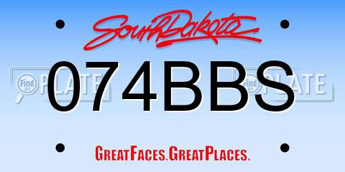 074BBS South Dakota License Plate