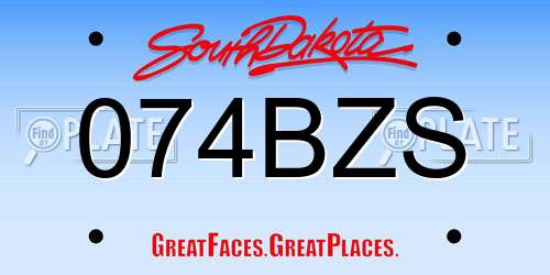 074BZS South Dakota License Plate