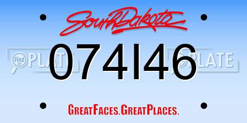 074I46 South Dakota License Plate