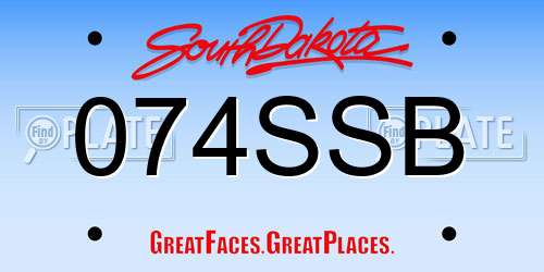 074SSB South Dakota License Plate