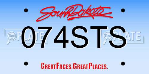 074STS South Dakota License Plate