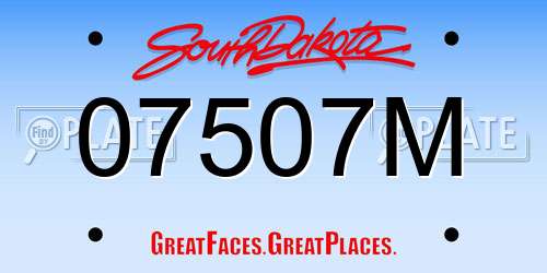 07507M South Dakota License Plate
