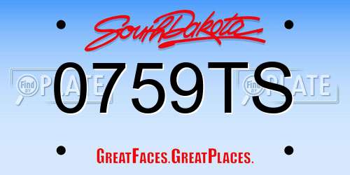 0759TS South Dakota License Plate