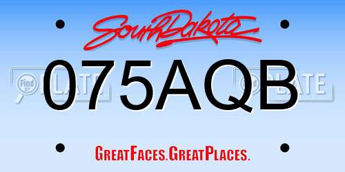 075AQB South Dakota License Plate