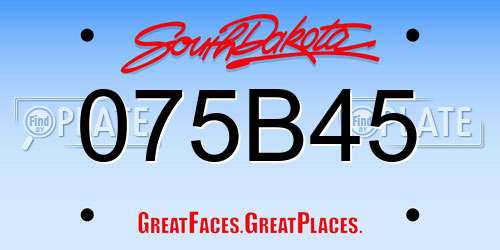 075B45 South Dakota License Plate