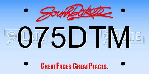 075DTM South Dakota License Plate