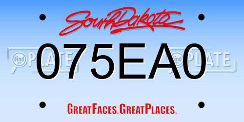 075EA0 South Dakota License Plate