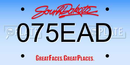 075EAD South Dakota License Plate