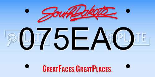 075EAO South Dakota License Plate