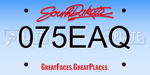 075EAQ South Dakota License Plate