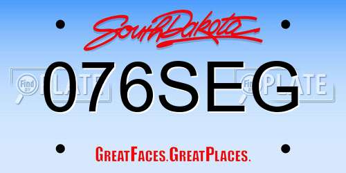 076SEG South Dakota License Plate