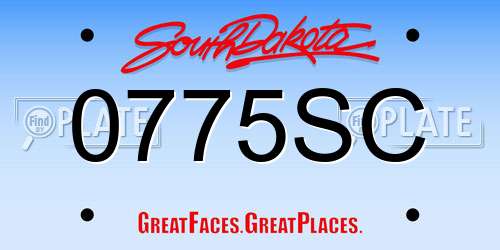 0775SC South Dakota License Plate
