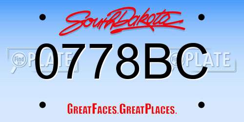 0778BC South Dakota License Plate