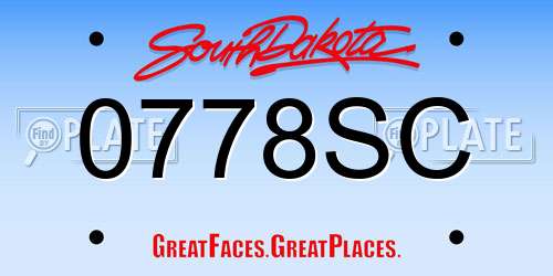 0778SC South Dakota License Plate