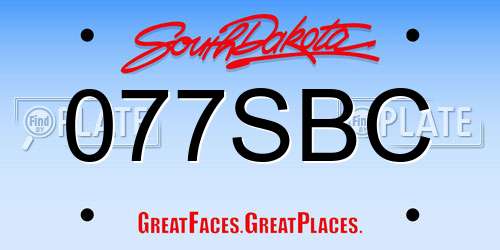 077SBC South Dakota License Plate
