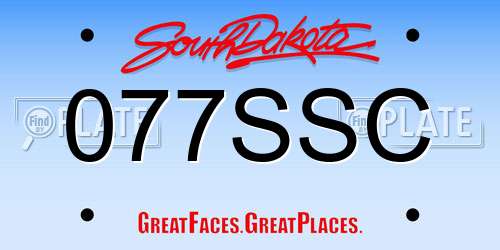 077SSC South Dakota License Plate