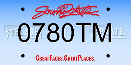 0780TM South Dakota License Plate
