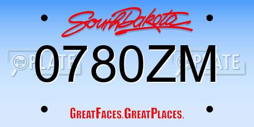 0780ZM South Dakota License Plate
