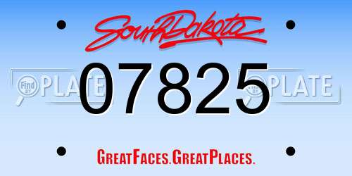 07825 South Dakota License Plate