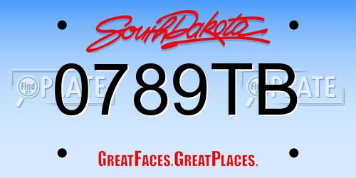 0789TB South Dakota License Plate