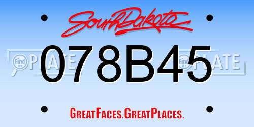 078B45 South Dakota License Plate