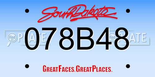 078B48 South Dakota License Plate