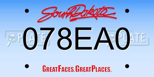 078EA0 South Dakota License Plate