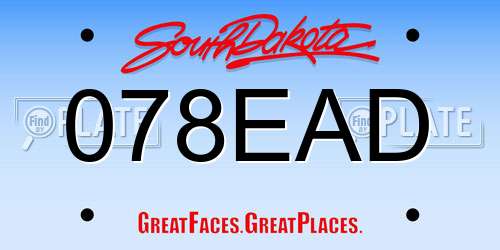 078EAD South Dakota License Plate
