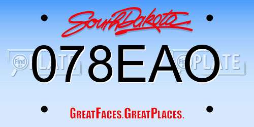 078EAO South Dakota License Plate