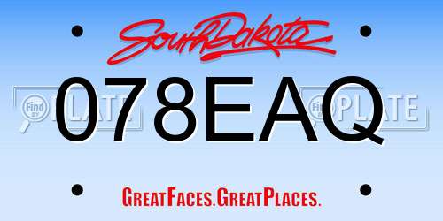 078EAQ South Dakota License Plate