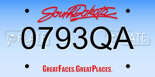 0793QA South Dakota License Plate