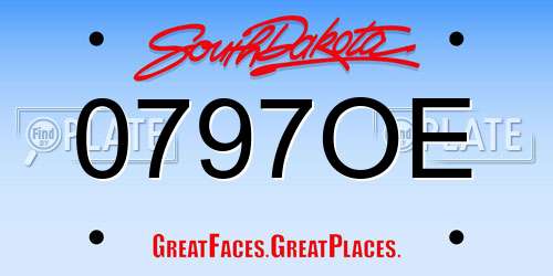 0797OE South Dakota License Plate