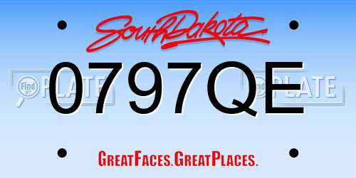 0797QE South Dakota License Plate