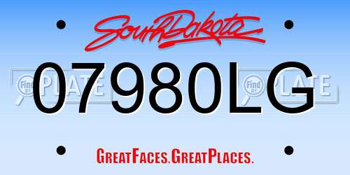 07980LG South Dakota License Plate