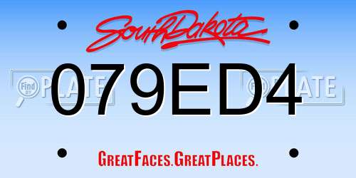 079ED4 South Dakota License Plate