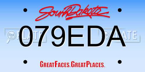 079EDA South Dakota License Plate