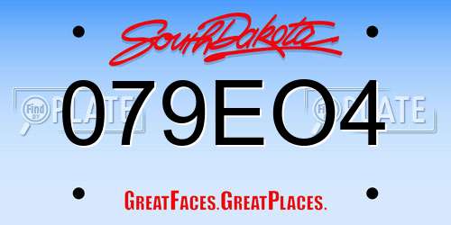 079EO4 South Dakota License Plate
