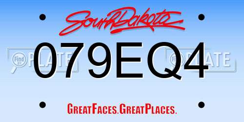 079EQ4 South Dakota License Plate