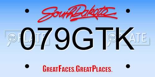 079GTK South Dakota License Plate