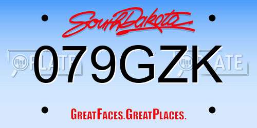 079GZK South Dakota License Plate