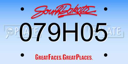 079H05 South Dakota License Plate