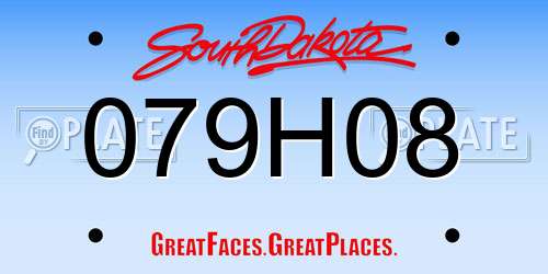 079H08 South Dakota License Plate