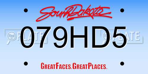 079HD5 South Dakota License Plate