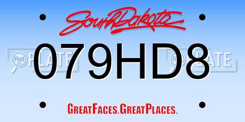 079HD8 South Dakota License Plate