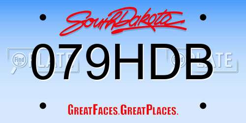 079HDB South Dakota License Plate