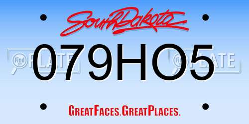 079HO5 South Dakota License Plate