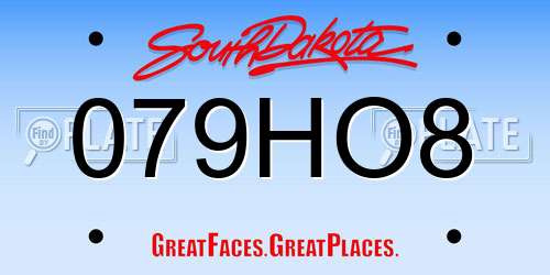 079HO8 South Dakota License Plate