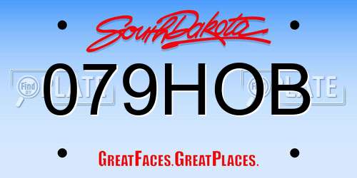 079HOB South Dakota License Plate