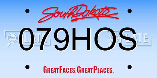 079HOS South Dakota License Plate