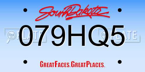 079HQ5 South Dakota License Plate